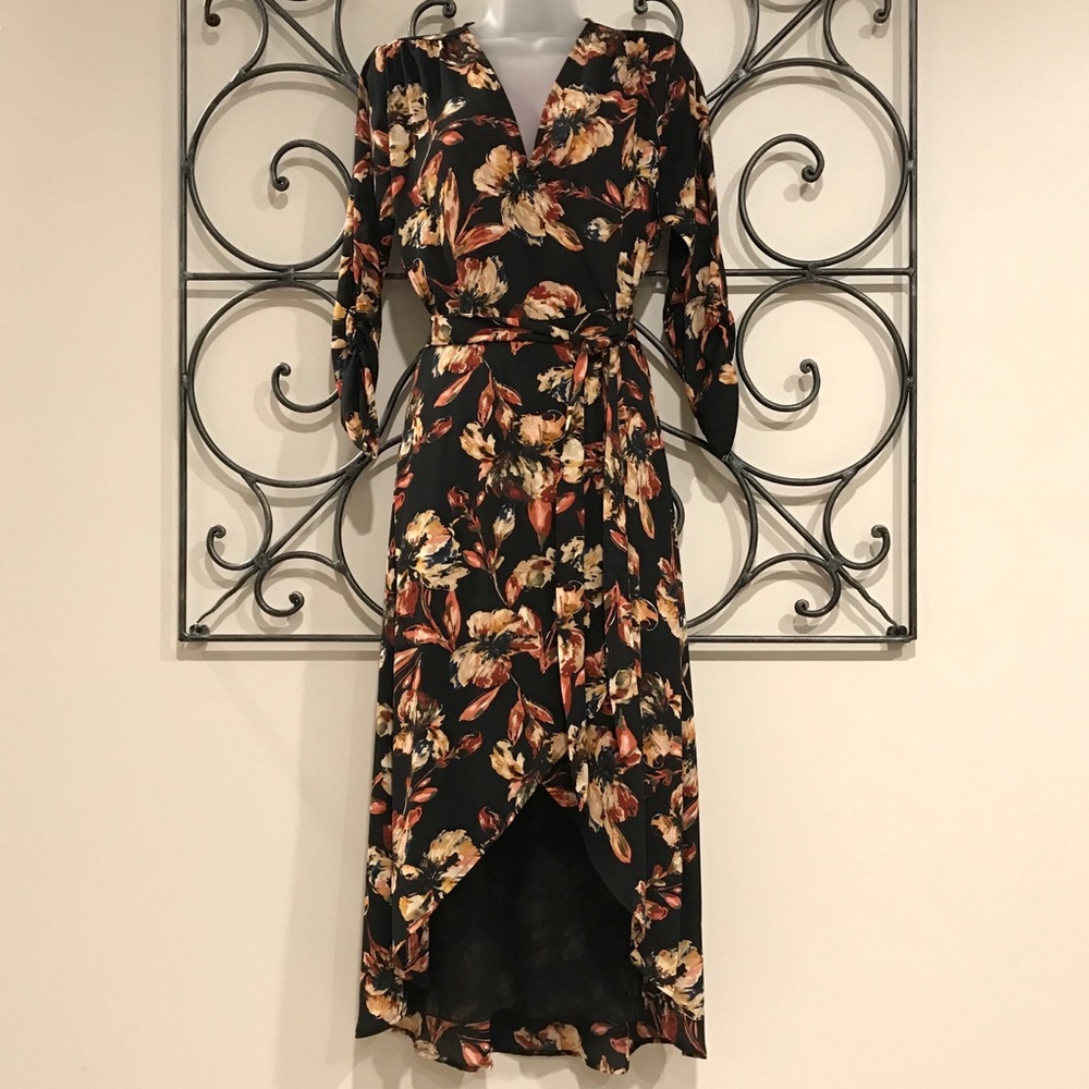 Allison Joy Floral Hi-Low Wrap Dress - NWT